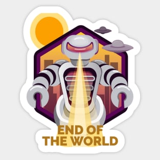 Retro Killer robot end of the world Sticker